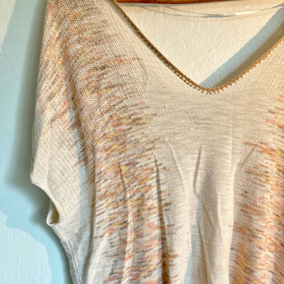 Free People Cream/Tan Top with Aztec Earth Tone Design (XS) - Picture 3 of 6